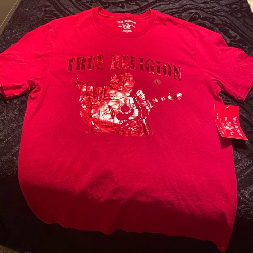 Red Men’s Never worn Tru Religion Large shirt